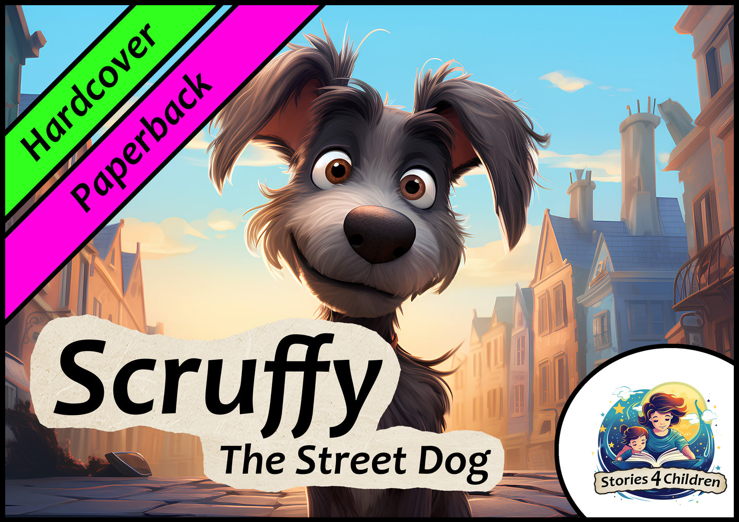 Children's books made with A.I. Bedtime Stories Kids Stories Stories4Children Scruffy - The Street Dog A Cute Dog Story Hardcover & Paperback COVER