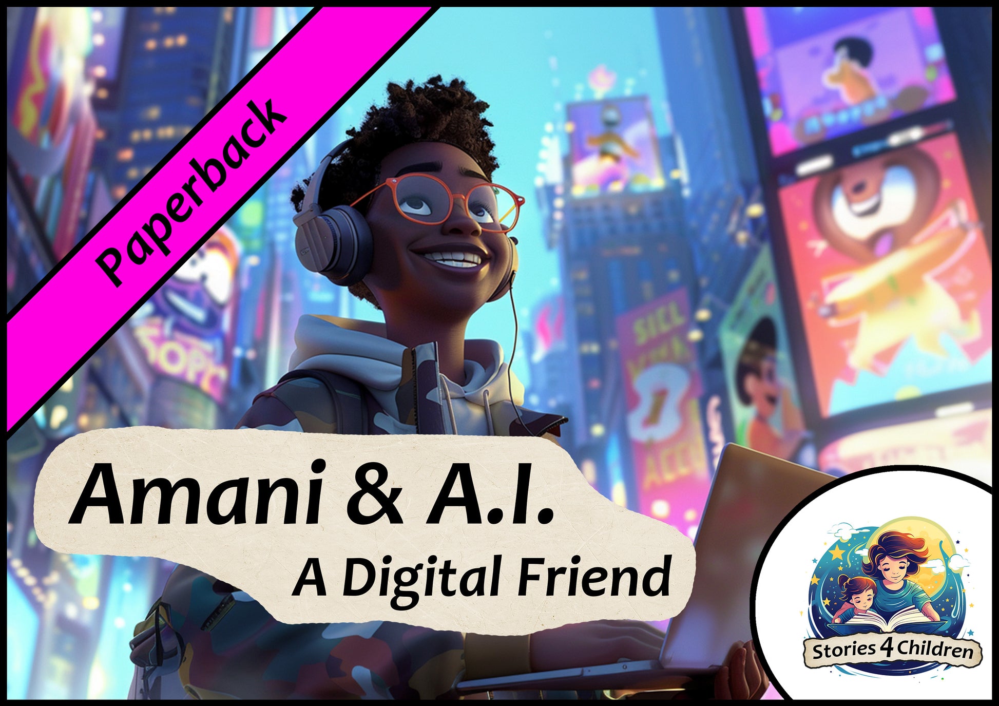 Children's books made with A.I. Bedtime Stories Kids Stories Stories4Children Amani & A.I. A Digital Friend Paperback