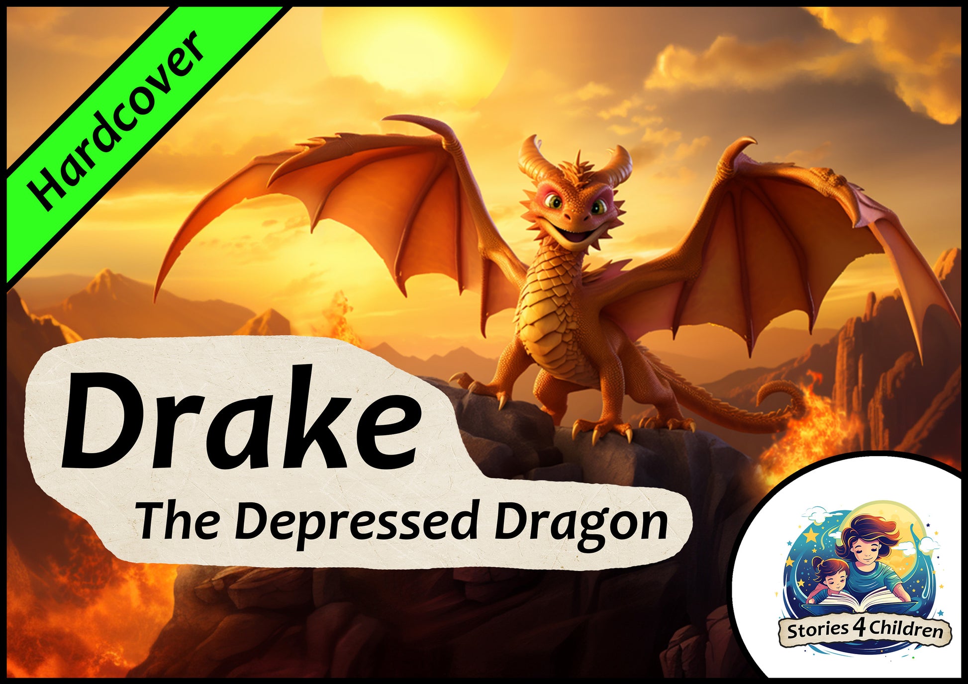 Children's books made with A.I. Bedtime Stories Kids Stories Stories4Children  Drake - The Depressed Dragon A Cute Dragon Story Hardcover
