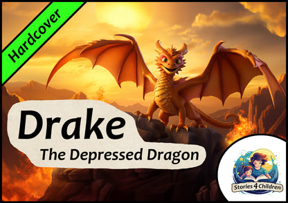 Children's books made with A.I. Bedtime Stories Kids Stories Stories4Children  Drake - The Depressed Dragon A Cute Dragon Story Hardcover