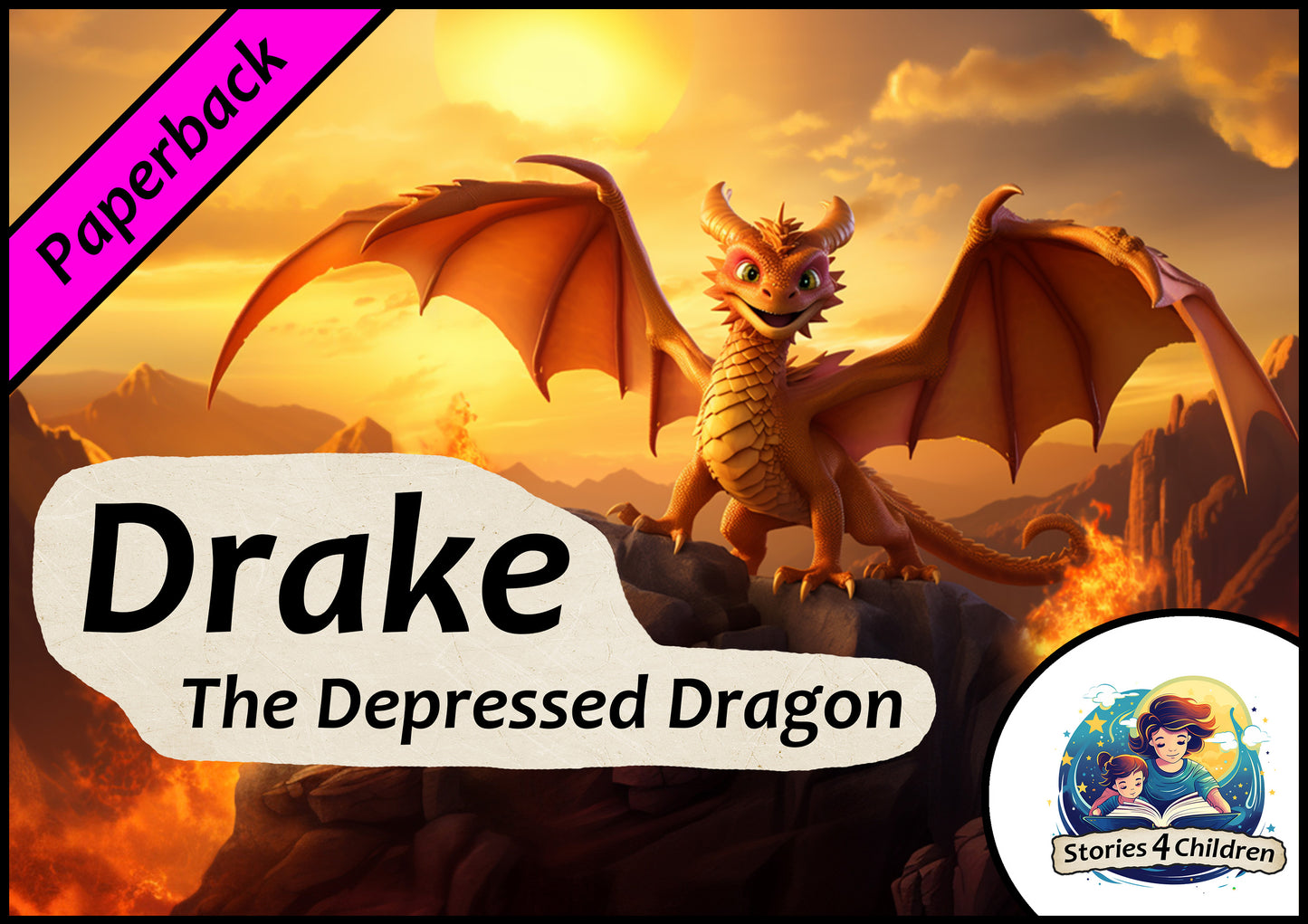 Children's books made with A.I. Bedtime Stories Kids Stories Stories4Children  Drake - The Depressed Dragon A Cute Dragon Story Paperback